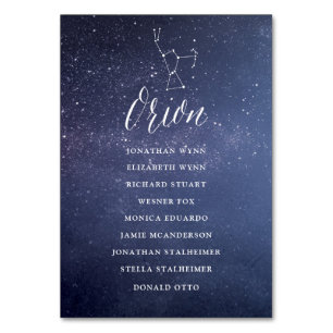 Constellation Wedding Seating Chart Card Orion