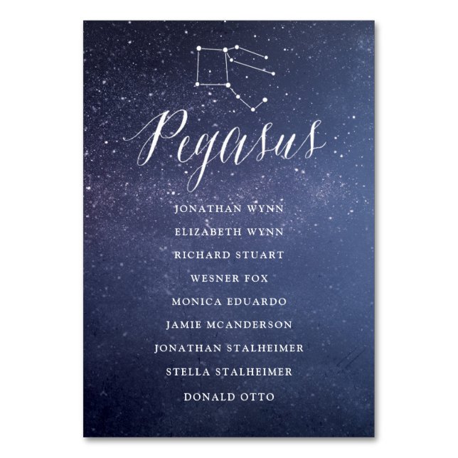 Constellation Wedding Seating Chart Card Pegasus (Front)