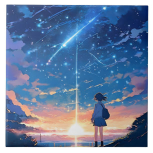 constellation with shooting stars ceramic tile