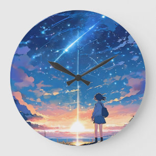 constellation with shooting stars large clock