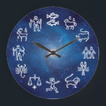 Constellation(Zodiac) Large Clock<br><div class="desc">In Western astrology, astrological signs are the twelve 30º sectors of the ecliptic, starting at the vernal equinox (one of the intersections of the ecliptic with the celestial equator), also known as the First Point of Aries. The order of the astrological signs is Aries, Taurus, Gemini, Cancer, Leo, Virgo, Libra,...</div>