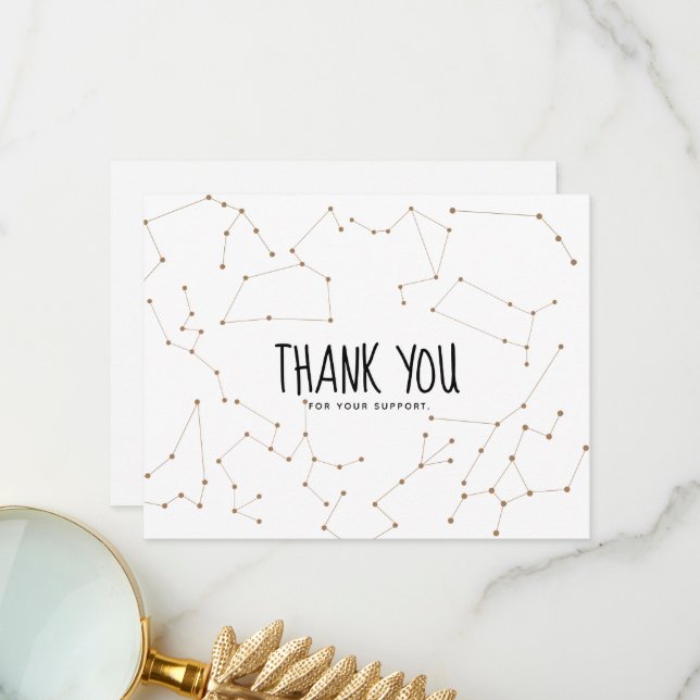 Constellation Zodiac Thank You Business Card (Front/Back In Situ)