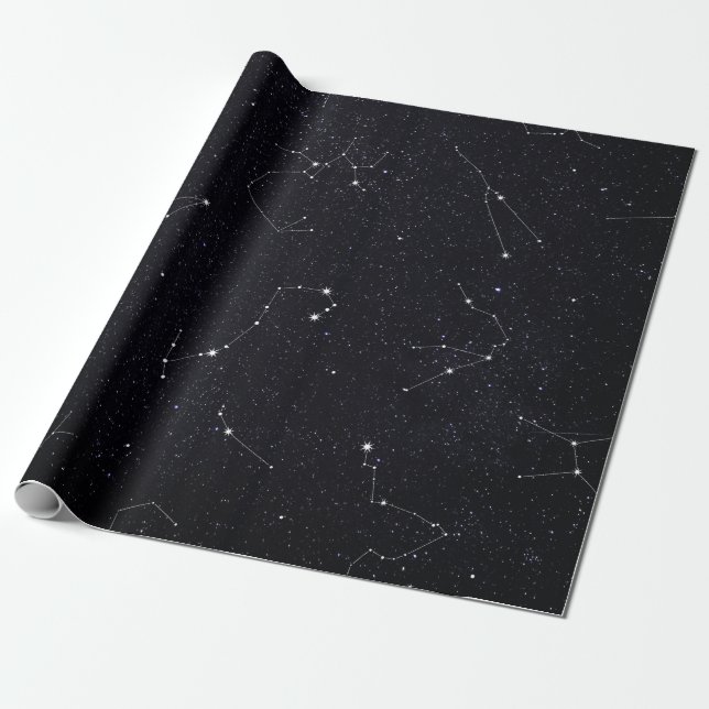Constellations Gift Wrapping Paper (Unrolled)