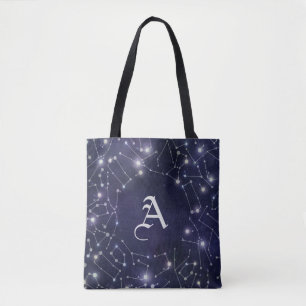 Constellations Silver Monogram Tote Bag