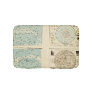 Constellations, Solar System, Moon Bath Mat