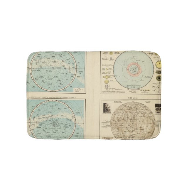 Constellations, Solar System, Moon Bath Mat (Front)