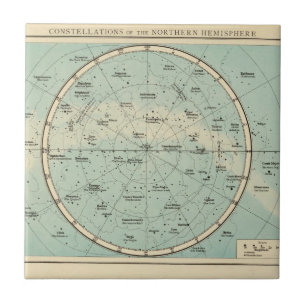 Constellations, Solar System, Moon Ceramic Tile