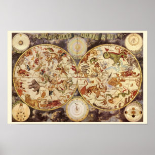 Constellations, Vintage Astronomy, Frederik de Wit Poster