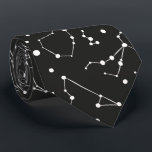 Constellations White and Black Tie<br><div class="desc">Constellations White against a black background</div>