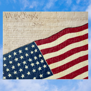 Constitution of the United States, American Flag Jigsaw Puzzle