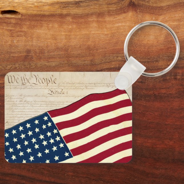 Constitution of the United States, American Flag Key Ring (Front)