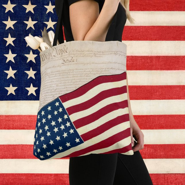 Constitution of the United States, American Flag Tote Bag (Creator Uploaded)