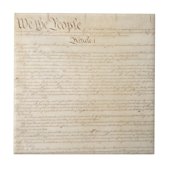 Constitution of the United States, We The People Ceramic Tile (Front)