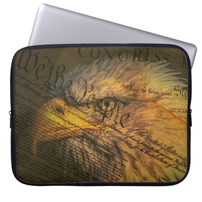 Constitution With Bald Eagle Laptop Sleeve (Front)