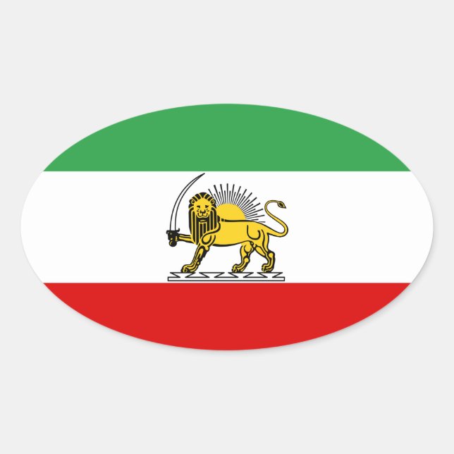 Constitutional Monarchy of Iran flag (1907-1980) Oval Sticker (Front)