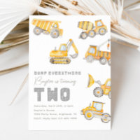 Construction 2nd Birthday Invitation