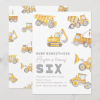 Construction 6th Birthday Invitation
