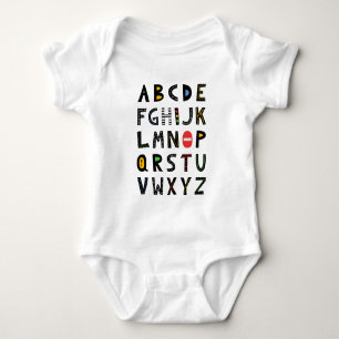 Construction Alphabet  Baby Bodysuit