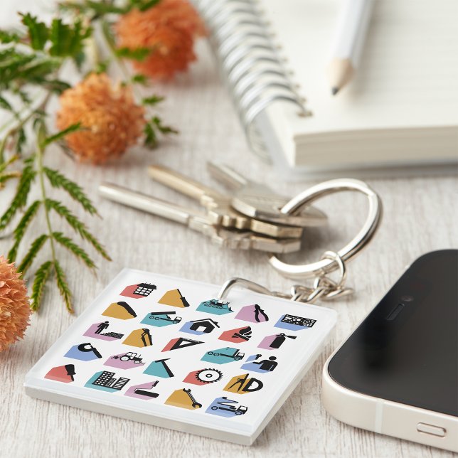 Construction and DIY Home Improvement Icons Key Ring (Creator Uploaded)