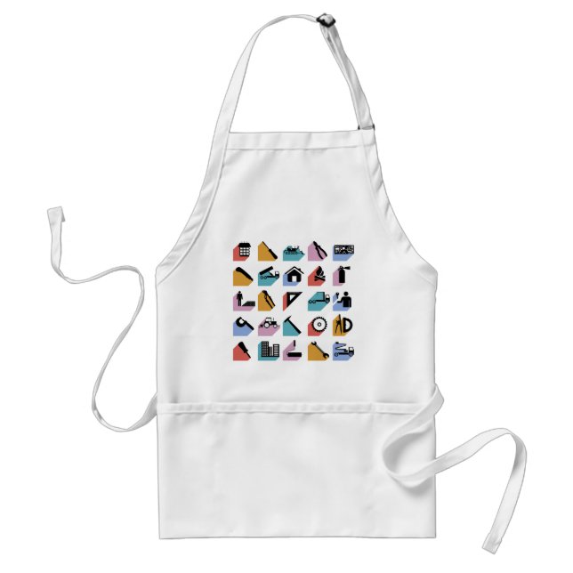 Construction and DIY Home Improvement Icons Standard Apron (Front)