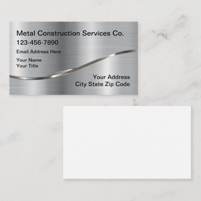 Construction And Metal Recycling Business Card (Front/Back)