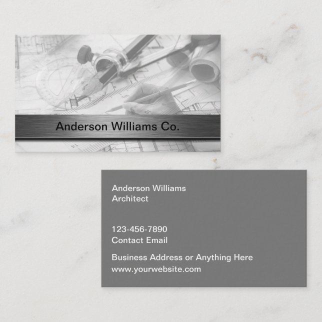 Construction Architect Business Cards (Front/Back)