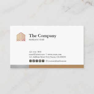 Construction Architect Social Silver Business Card