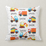 Construction Baby Boy Name Toys Truck Personalised Cushion<br><div class="desc">Construction Baby Boy Name Toys Truck Personalised</div>
