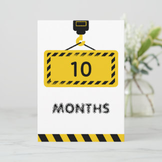 Construction Baby Milestone Announcement Sign