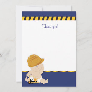Construction Baby (Navy Blue) Flat Thank You note Card