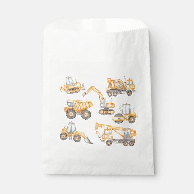 Construction Baby Shower Dump Truck Party Favour Bag (Front)