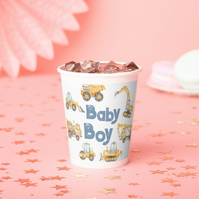 Construction Baby Shower Dump Truck Party Paper Cups (Insitu)