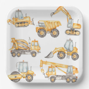 Construction Baby Shower Dump Truck Party Paper Plate
