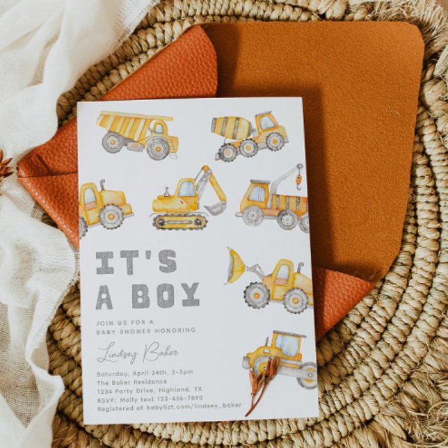 Construction Baby Shower Invitation (Creator Uploaded)