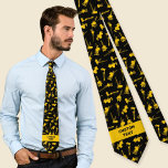 Construction Background Tie<br><div class="desc">Silhouette of heavy construction machinery. Seamless tile background. Custom text.</div>