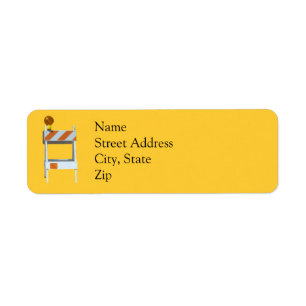Construction Barricade Address Labels