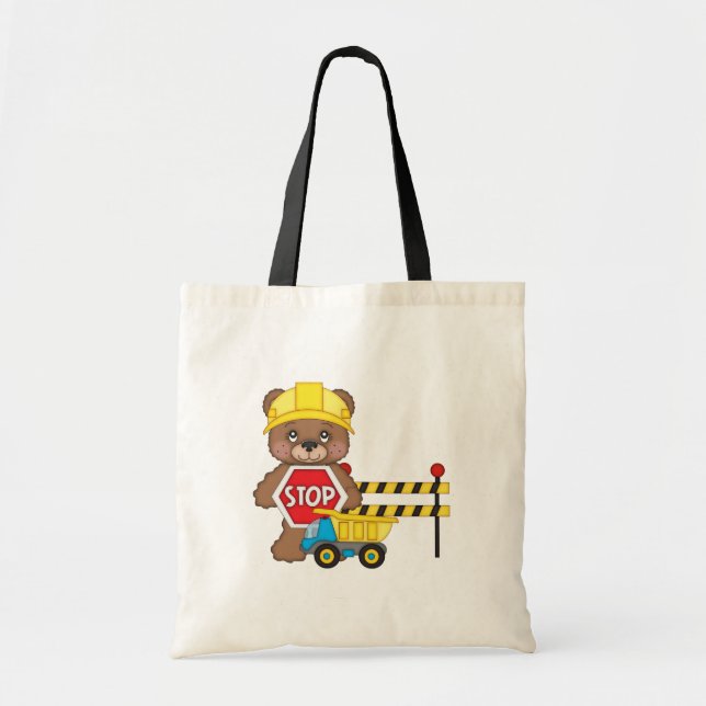 Construction Bear kids tote bag (Front)