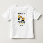 Construction Big Brother Digging It Kid Toddler T-Shirt<br><div class="desc">Celebrate your little one's promotion to big brother with this custom toddler boy t-shirt with an adorable construction theme. The shirt has a yellow excavator with the text Promoted to Big Brother and Digging It. Add the date of his new little sibling's birth or remove per your preference. This cute...</div>