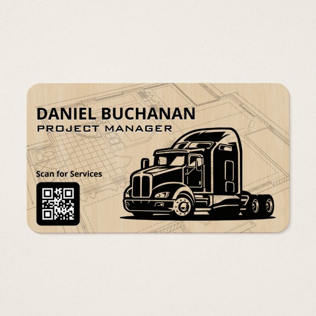 Construction Big Rig | 18 Wheeler | Blueprints (Front)