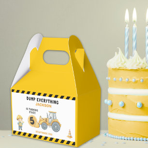 Construction Birthday 5 Boy Dump Truck Party Favour Box