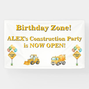 Construction Birthday Banner   Birthday Zone