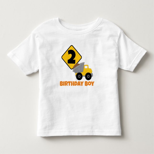 Construction Birthday Boy Toddler T-Shirt (Front)