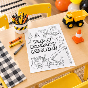 Construction Birthday Colouring Page – Truck Party