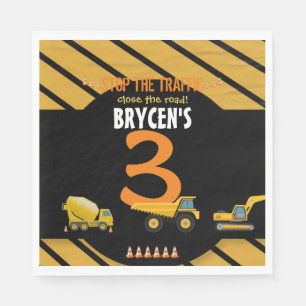 Construction Birthday Dump Truck Party Napkin