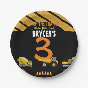 Construction Birthday Dump Truck Party  Paper Plat Paper Plate