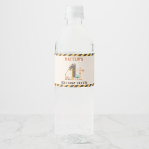 Construction Birthday Dump Truck Party Water Bottle Label