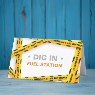 Construction Birthday Food Labels Place Card