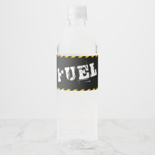 Construction Birthday Fuel Water Bottle Label