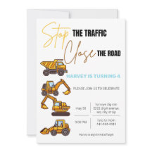 Construction Birthday Invitation