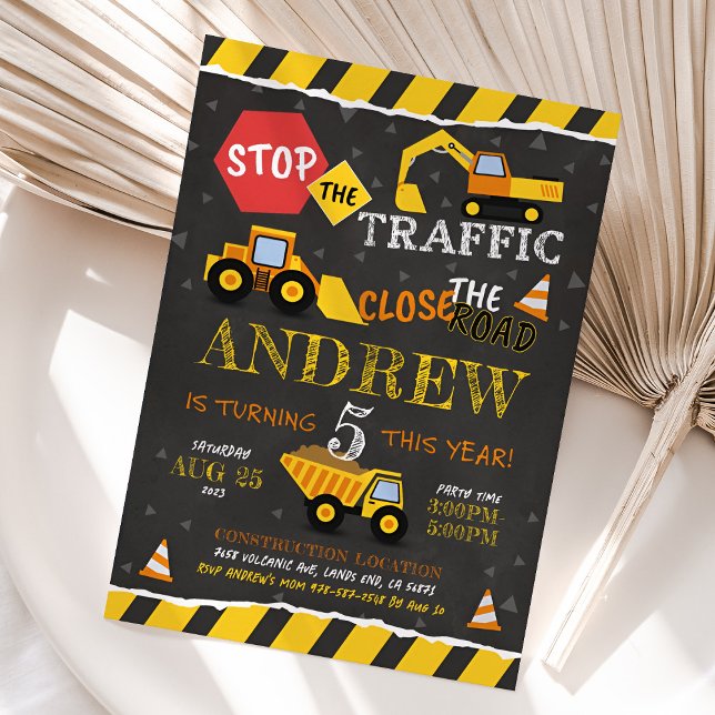 Construction Birthday Invitation Boy (Construction Birthday Invitation)